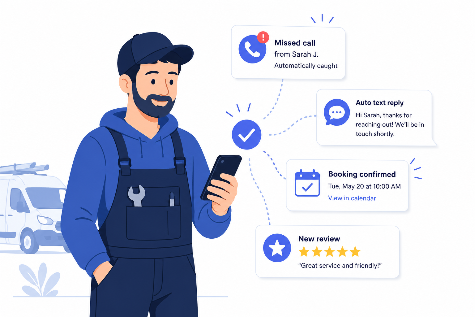 Small business automation dashboard illustration